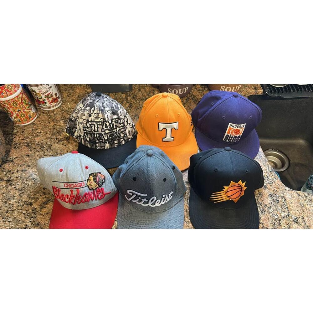 6 Hat Lot of Various Baseball Hats